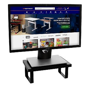 Suporte Para Monitor Em Aço Carbono Preto Tampo 20x30 Cores Lisas - Wp Connect