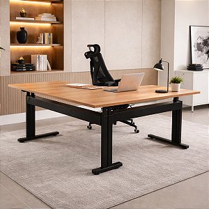 Estrutura De Mesa Em L Com Regulagem De Altura Manual 3 Cantos - Wp Connect