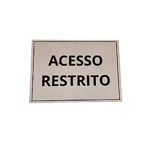 placa de sinalização 1/2 oficio acesso restrito mdf branco (41293)