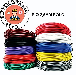 Fio 2,5mm cabo anti chamas rolo com 100 metros