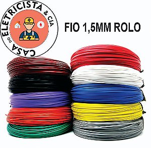 Fio 1,5mm cabo anti chamas rolo com 100 metros