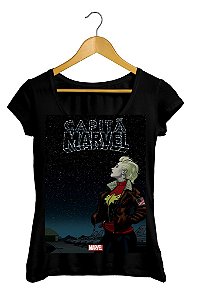 Camisa Feminina Baby Look Capitã Marvel