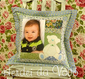 Almofada em Patchwork com Fotos