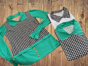 Blusa xadrez manga longa