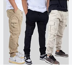 Calça cargo /jogger sarja masculino