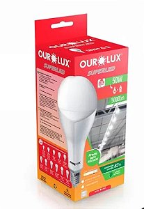 LAMPADA LED BULBO 50W 6500K  ALTA POTENCIA  BIVOLT E27 OUROLUX