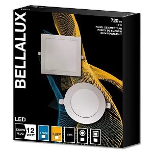 PLAFON LED EMBUTIR 12W 6500K QUADRADO BRANCO BELLALUX