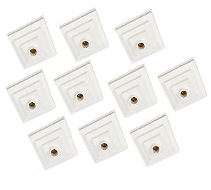 Kit com 10 Plafonier Quadrado PQ Branco Soquete E-27 Porcelana Pavilonis