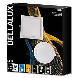 PLAFON LED EMBUTIR 18W 6500K QUADRADO BRANCO BELLALUX