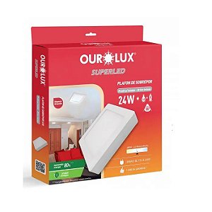 PLAFON LED SOBREPOR 24W BIV 4000K QUAD OUROLUX