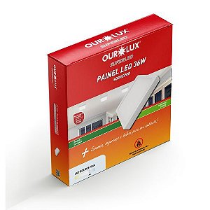 PLAFON LED SOBREPOR 36W 6400K BIVOLT QUADRADO OUROLUX