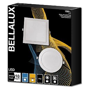 PLAFON LED EMBUTIR 18W 6500K REDONDO BRANCO BELLALUX