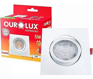 SPOT LED QUADRADO 5W 3000K BRANCO OUROLUX