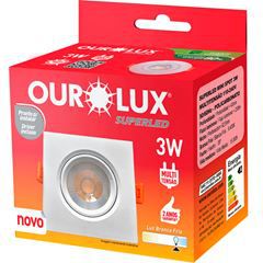 SPOT LED QUADRADO 5W 6400K BRANCO OUROLUX