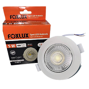 SPOT LED REDONDO 5W 6400K BRANCO FOXLUX
