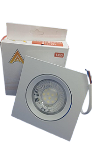 SPOT LED QUADRADO 9W 6000K BIVOLT BRANCO
