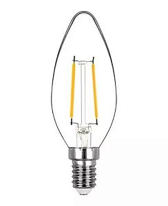 LAMPADA VELA LED FILAMENTO ABA/LUS E14 02W 127V 6500K SADOKIN