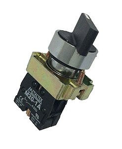 CHAVE SELETORA METÁLICA 3 POSIÇÂO COM RETORNO DIREITA E ESQUERDA FIXA -45G 2NA M20SCR5-B-2A METALTEX