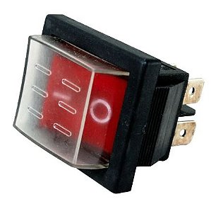 CHAVE 2 POSIÇÕES ILUMINADA C/CAPA SILIC.-VM 24V RS-201-1C-R-24V METALTEX
