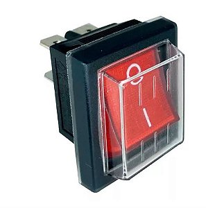 CHAVE 2 POSIÇÕES ILUMINADA C/ CAPA- VM 220V RS-201-1C-R 220V METALTEX