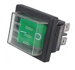 CHAVE 2 POSIÇÕES ILUMINADA C/ CAPA- VD 220V RS-201-1C-G 220V METALTEX