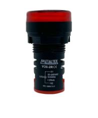 VOLTIMETRO DIGITAL  50-265VC V20-2R 22MM VERMELHO  METALTEX