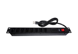 FILTRO DE LINHA 8 TOMADAS 15A BIVOLT DPS CLASSE III VOLTIMETRO DIGITAL RACK 19" CABO 3X1,5MM X 1,50MTS MULTICRAFT