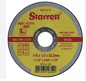 DISCO DE CORTE FINE 4.1/2x7/8x1.0 852 STARRET