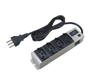 FILTRO DE LINHA 4 TOMADAS METALICO BIVOLT 2200VA MAX - CABO 1,50MTS MULTICRAFT
