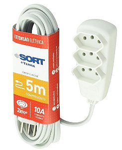 EXTENSAO SORT PP 3 X 0,75 5,0M BCO 1780 BLISTER DANEVA