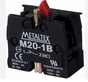 BLOCO DE CONTATO AUXILIAR 1NF M20-1B PARA BOTÃO M20/P20 METALTEX