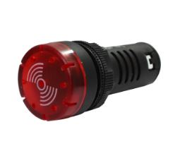 SINALIZADOR LED SONORO 22MM 220VCA (BZ20-2L-R) VERMELHO METALTEX