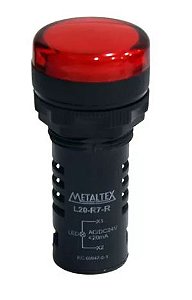 SINALEIRO LED 24VCA L20-AR7-R IP65 22MM VERMELHO METALTEX