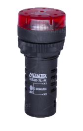 SINALIZADOR LED SONORO 22MM 24VCA/CC (BZ20-7L-R) VERMELHO METALTEX