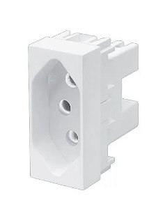 MODULO TOMADA 10A 2P+T BRANCA 2061 HABITAT FAME