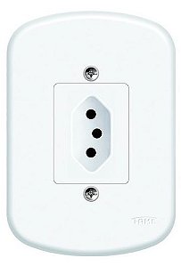 CONJUNTO 1 TOMADA 10A  4X2 COM PLACA 1349 BLANC FAME