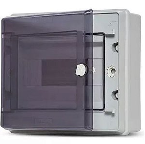 QUADRO SOBREPOR PVC ECOLOGY BOX 6 DISJ TRANSP 1/4 IP55 STECK