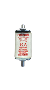 FUSIVEL NH00 80A 500V ULTRA RÁPIDO FUSICON