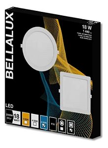 PLAFON LED EMBUTIR 18W 3000K QUADRADO BRANCO QUENTE BELLALUX