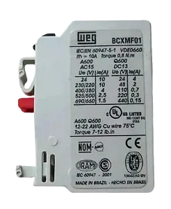 BLOCO DE CONTATO AUXILIAR FRONTAL  BCXMF-01 1NF P/CWM9...105 WEG