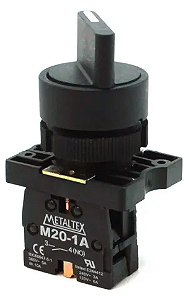 CHAVE SELETORA PLÁSTICO 2 POSIÇÕES FIXAS 1NA (P20SCR2-B-1A) 90G METALTEX
