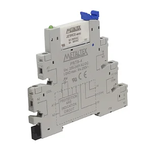 CONJUNTO RELÉ INTERFACE JZ1RC5+PRT8-4 1REV 6A 220V RELÉ+BASE (PRZ-1R-220) METALTEX