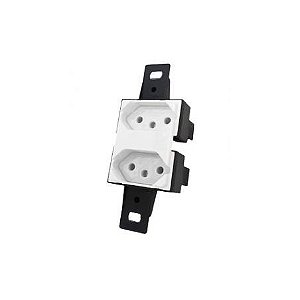 TOMADA DUPLA CONDULETE 10A 2P+T BRANCA SEM TAMPA 9026-3 BLUX
