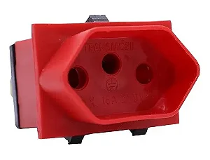 MODULO TOMADA 16A PARA PAINEL VERMELHO TRANSMOBIL