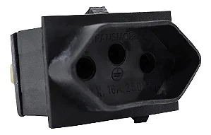 MODULO TOMADA 16A PARA PAINEL PRETO TRANSMOBIL