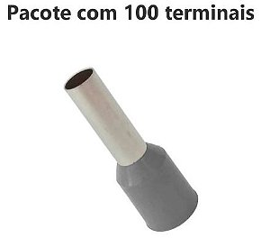 TERMINAL ILHOS/TUBO CINZA SIMPLES 4,00 MM PCT C/100PC