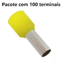 TERMINAL ILHOS/TUBO AMARELO SIMPLES 6,00 MM PCT C/100PC