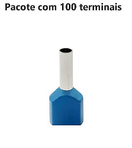 TERMINAL ILHOS/TUBO AZUL DUPLO 2,50MM PCT C/100PC