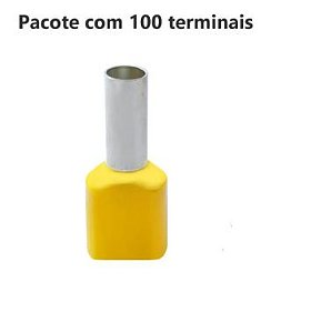 TERMINAL ILHOS/TUBO AMARELO DUPLO 6,00MM PCT C/100PC