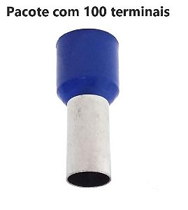 TERMINAL ILHOS/TUBO AZUL SIMPLES 16,00MM PCT C/100PC